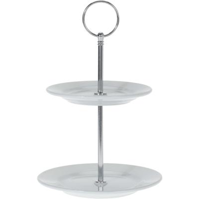 Excellent Houseware Etagere - 2 laags - porselein - 21 cm