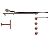 Hotbath Cobber - CB7067 - Inbouw Regendoucheset - Geborsteld Koper PVD - 2 Stopkranen - Thermostatisch - Plafondbuis 15 cm - Hoofddouche 200 mm - Ronde Handdouche 3 Standen - Glijstang 900 mm - Waterbesparend