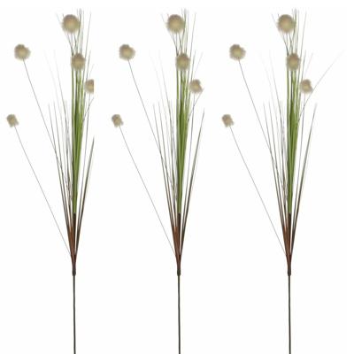 Kunstgras/rietgras kunstplant tak - 3x stuks - losse steel - groen - 84 cm Kunstgras/rietgras kunstplant tak - 3x stuks - losse steel - groen - 84 cm