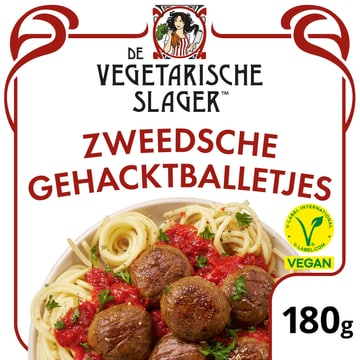 De Vegetarische Slager Zweedsche Gehacktballetjes Vegan 180 g bij Jumbo