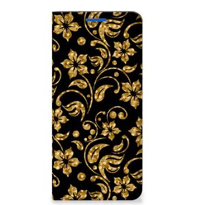 OPPO Reno6 5G Smart Cover Gouden Bloemen