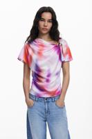 Gedrapeerde blouse met kleurverloop - MATERIAL FINISHES - XL Gedrapeerde blouse met kleurverloop - MATERIAL FINISHES - XL