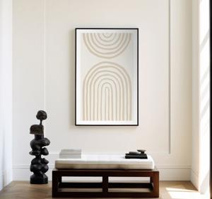 Zachte lijnen in beige poster abstract