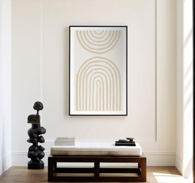 Zachte lijnen in beige poster abstract