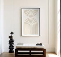 Zachte lijnen in beige poster abstract