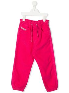 Diesel Kids pantalon en velours côtelé à taille à lien de resserrage - Rose