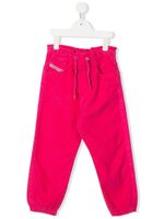 Diesel Kids pantalon en velours côtelé à taille à lien de resserrage - Rose - thumbnail