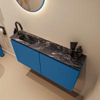 Toiletmeubel Mondiaz Ture Dlux | 100 cm | Meubelkleur Jeans | Eden wastafel Lava Links | 1 kraangat
