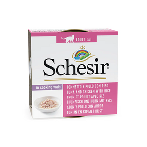 Schesir in Kookvocht Tonijn/Kip met Rijst natvoer kat 85gr