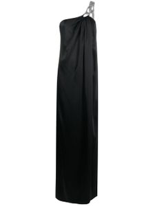 Stella McCartney robe longue asymétrique à ornements en cristal - Noir