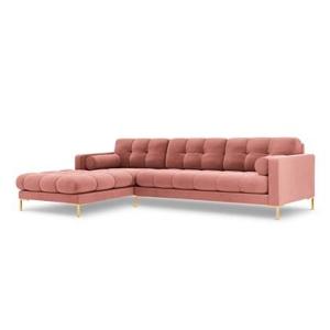 Cosmopolitan Design Bali Hoekbank met Chaise Longue Links - Roze / Goud