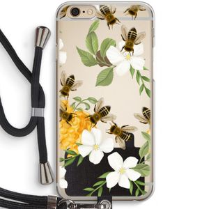 No flowers without bees: iPhone 6 / 6S Transparant Hoesje met koord