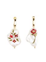 Simone Rocha boucles d'oreilles serties de perles - Blanc