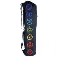 Yogamattas met Trekkoord Zwart 7 Chakra's