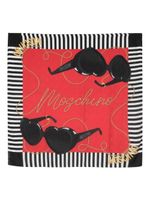 Moschino graphic-print silk scarf - Rouge