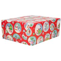 4x Rollen Kerst inpakpapier/cadeaupapier rood 2,5 x 0,7 meter