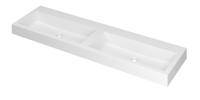 INK Wastafel Momento Polystone dubbel zonder kraangaten 160 cm x 45 cm x 9 cm Mat wit 3421360