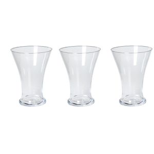 3x Taps uitlopende vazen glas 25 cm