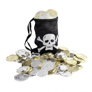 Zwarte piraten buidel met munten   -