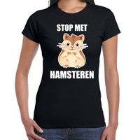 Stop met hamsteren t-shirt zwart voor dames