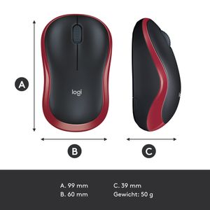 Logitech M185 muis rood