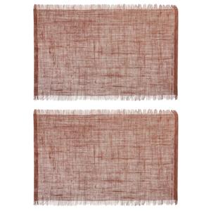 Secret de Gourmet Jute tafel placemat - Set van 8x stuks - terracotta - 45 x 30 cm - Onderleggers -