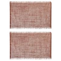 Secret de Gourmet Jute tafel placemat - Set van 8x stuks - terracotta - 45 x 30 cm - Onderleggers -