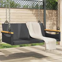 Schommelbank 109x62x40 cm poly rattan zwart - thumbnail