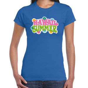 Hawaii summer t-shirt blauw voor dames 2XL  -