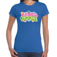 Hawaii summer t-shirt blauw voor dames 2XL  - - thumbnail