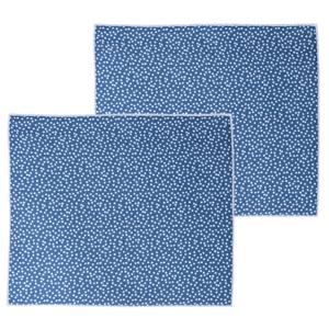 Afwas afdruipmat keuken - 2x - absorberend - microvezel - blauw stip - 40 x 48 cm