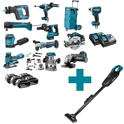 Makita DLX1108TJ2 Accu Combiset 11-delig met Trolley 18V 5.0Ah in Mbox