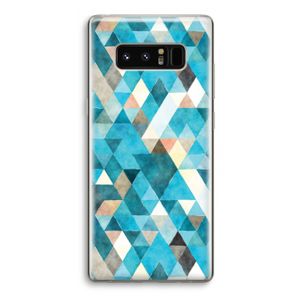 Gekleurde driehoekjes blauw: Samsung Galaxy Note 8 Transparant Hoesje