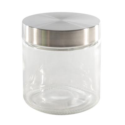 Keuken voedsel voorraadpot - opslag bewaarpot - 750 ml - glas - met RVS deksel