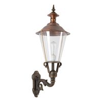 Wandlamp klassiek Enkhuizen Brons E27 bronzen lamp Koper deksel - thumbnail