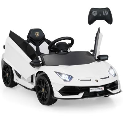 Lamborghini Elektrische Kinderauto met 2.4G Afstandsbediening en LED Koplampen 3-5 km/u Wit
