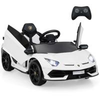 Lamborghini Elektrische Kinderauto met 2.4G Afstandsbediening en LED Koplampen 3-5 km/u Wit