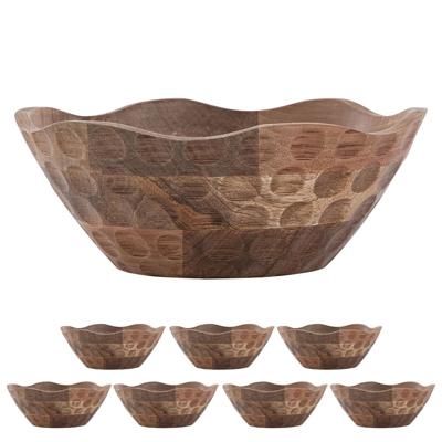 Robert - decoratieve schalen - natuurlijk hout - mangohout - ø25 o. 30cm H6cm