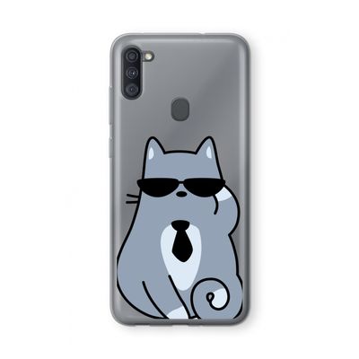 Cool cat: Samsung Galaxy A11 Transparant Hoesje
