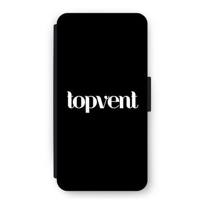 Topvent Zwart: iPhone 12 Flip Hoesje