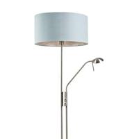 QAZQA Vloerlamp staal en blauw met verstelbare leesarm - Luxor - thumbnail