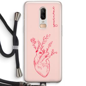 Blooming Heart: OnePlus 6 Transparant Hoesje met koord