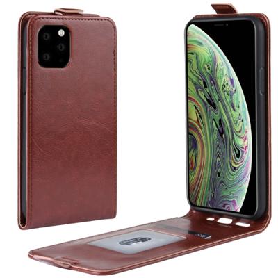 Crazy Horse verticale Flip lederen beschermhoes voor iPhone XI (2019) (bruin)