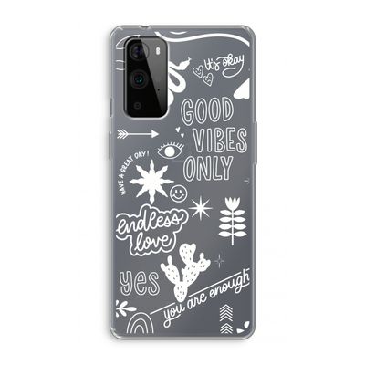 Good vibes: OnePlus 9 Pro Transparant Hoesje