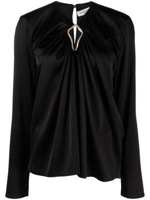 Lanvin blouse drapée à manches longues - Noir