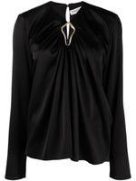 Lanvin blouse drapée à manches longues - Noir