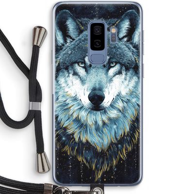 Darkness Wolf: Samsung Galaxy S9 Plus Transparant Hoesje met koord