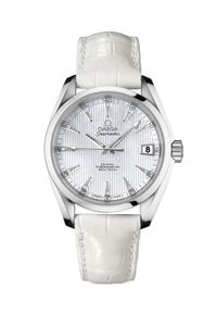 Horlogeband Omega 23113392155001 Krokodillenleer Wit 19mm
