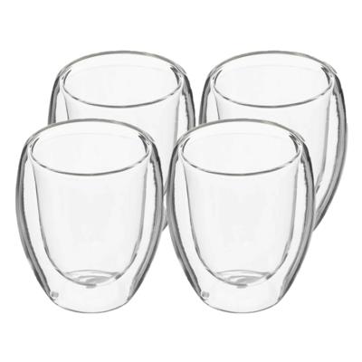 Secret de Gourmet Espressokopjes - 8x stuks - dubbelwandig glas - 70 ml - ristretto kopjes