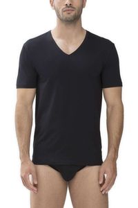Mey Dry Cotton Regular Fit T-Shirt V-hals zwart, Effen